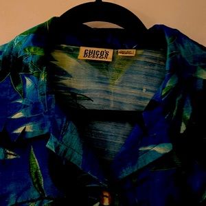 Shades of blue and green leaf pattern Chico shirt